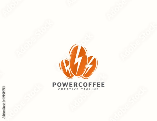 Obraz coffee beans logo design template