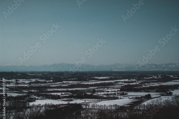Fototapeta 十勝ヶ丘展望台からの雪景色【北海道】