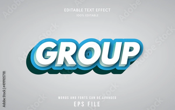 Fototapeta Group text style effect editable, suitable for headline, title, lettering, etc