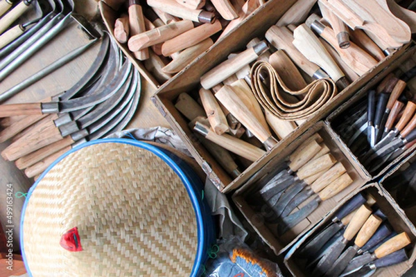 Obraz Farming equipment in the fields