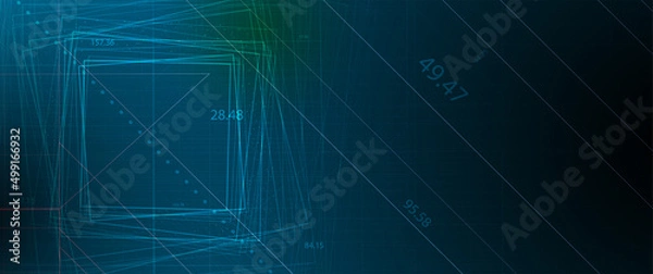 Fototapeta Quantum processing. Deep learning artificial intelligence. Future new technology  for business or science presentation
