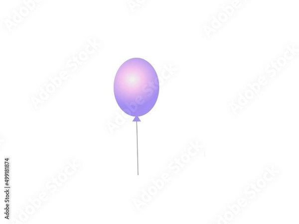 Fototapeta pink balloon isolated on white