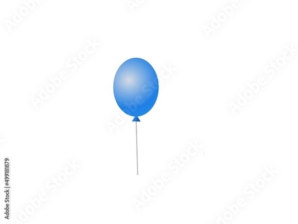 Fototapeta blue balloon isolated on white