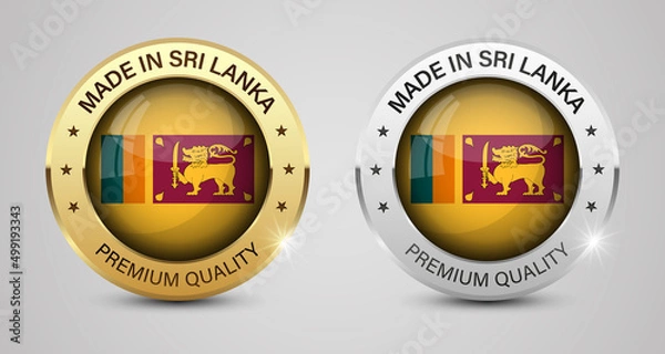 Fototapeta Made in Sri Lanka graphics and labels set.