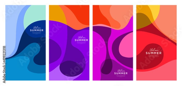 Fototapeta Vector Colorful liquid and fluid background for summer collection