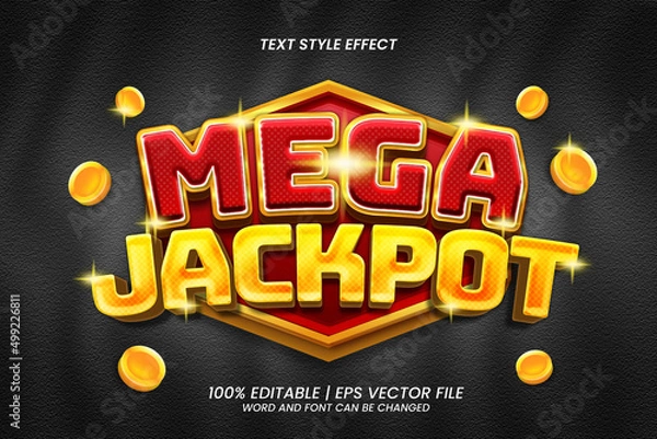 Obraz Mega Jackpot Text Effect Editable Luxury Style