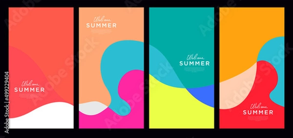 Fototapeta Vector Colorful liquid and fluid background for summer collection