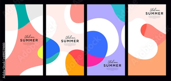 Fototapeta Vector Colorful liquid and fluid background for summer collection