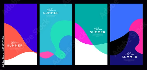 Fototapeta Vector Colorful liquid and fluid background for summer collection