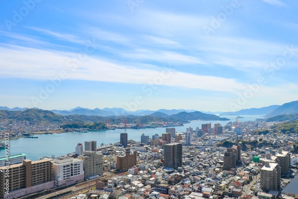 Fototapeta 尾道城跡地の千光寺公園視点場からの風景