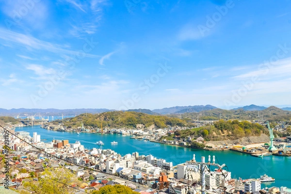 Fototapeta 尾道城跡地の千光寺公園視点場からの風景