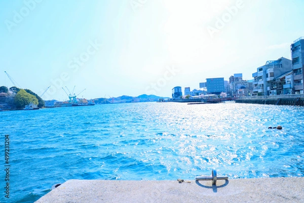 Obraz 尾道水道の海岸から見える美しい瀬戸内海の風景	