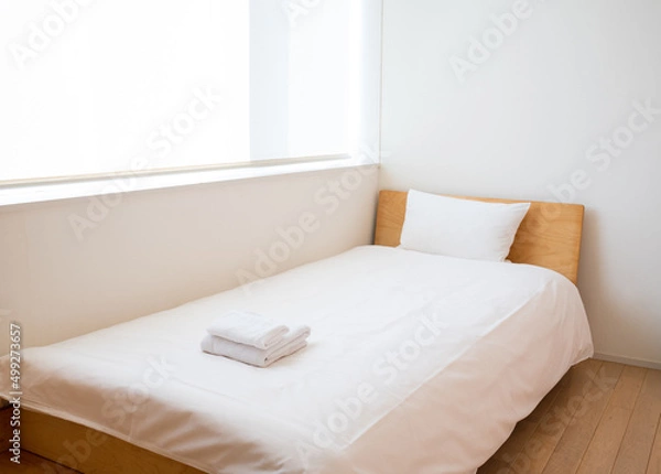 Obraz シンプルで清潔なベッドルーム