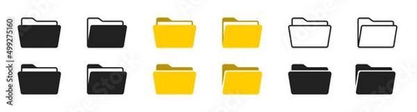 Fototapeta File folder icon set. Design for app, logo etc. Vector EPS 10