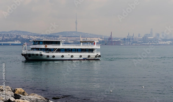 Fototapeta ship on the water at the Bosphorus in Istanbul Turkey.