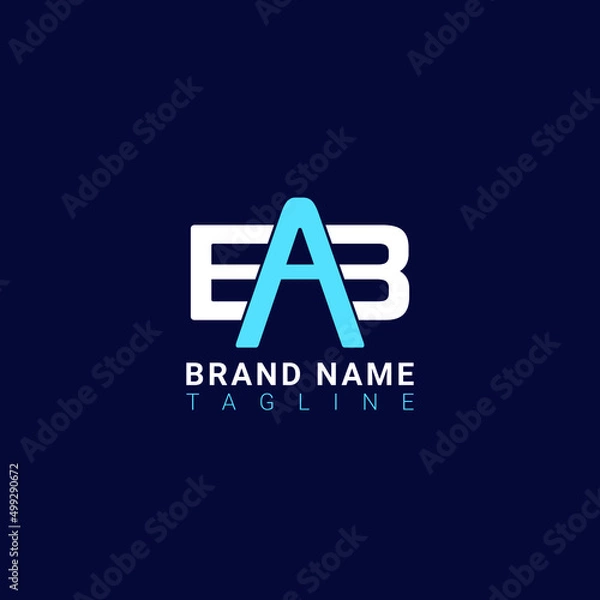 Fototapeta Minimal Logo Design. EAB Word 