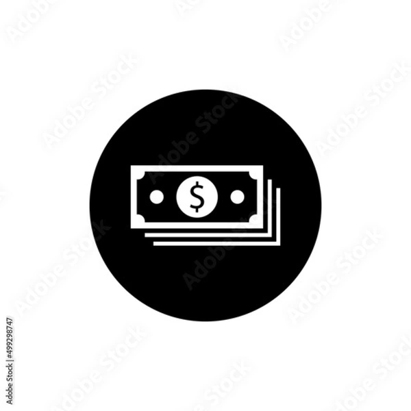 Obraz Dollar stack icon in black round