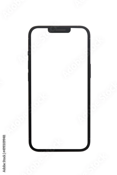 Fototapeta Smartphone screen mockup. Mobile UI application template. Cellphone frame with blank display isolated templates.