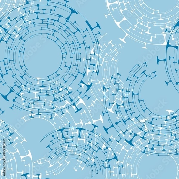 Fototapeta Blue business vector background with abstract circle shapes