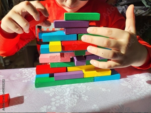 Obraz child playing with blocks