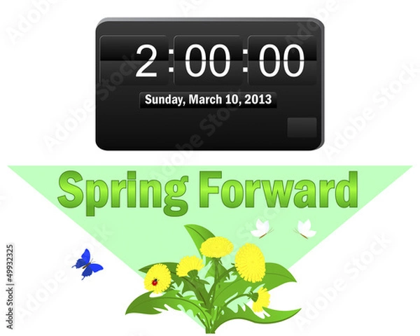 Obraz Daylight saving time begins. March 10, 2013.