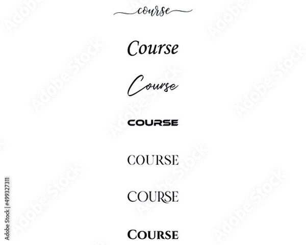Fototapeta course in the creative and unique  with diffrent lettering style	