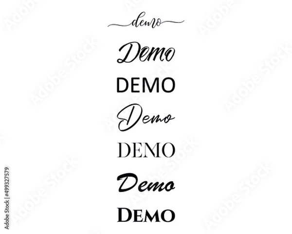 Fototapeta demo in the creative and unique  with diffrent lettering style