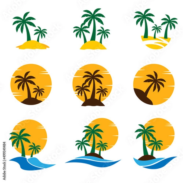 Obraz Beach and summer logo icon template vector element