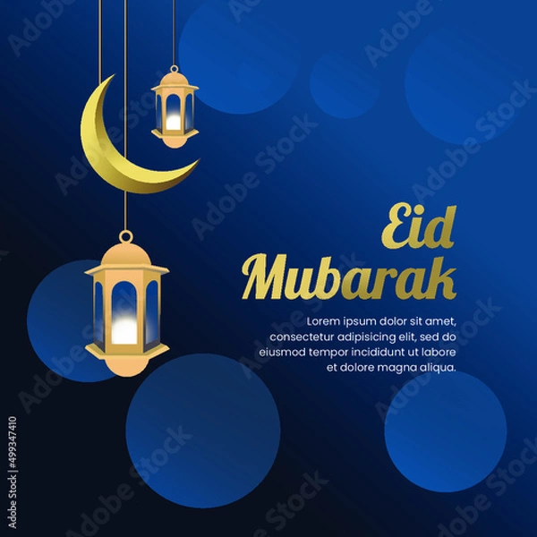 Fototapeta Eid Mubarak design in cartoon vector