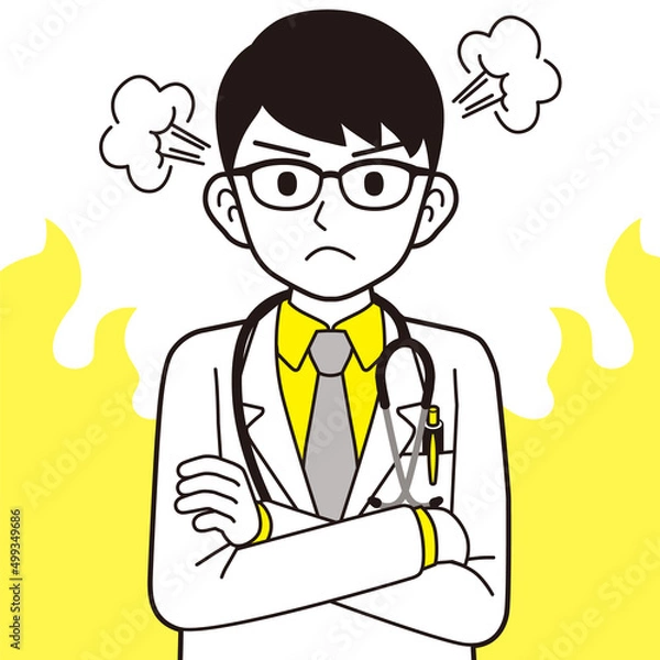 Fototapeta 怒る男性医師