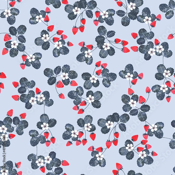 Obraz 可愛いフルーツのシームレスなパターン。テキスタイル、壁紙、包装紙のデザイン。