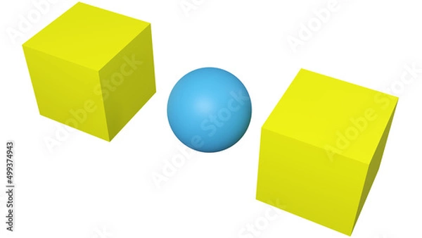 Fototapeta Preposition The Ball Is Between The Two Boxes 3D Rendering.
A preposition of place is a preposition which is used to refer to a place where something or someone is located.