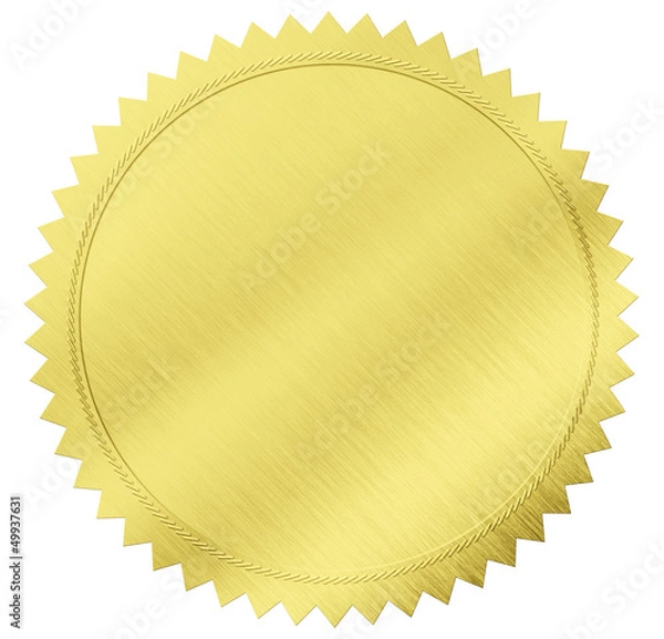 Fototapeta gold seal label with clipping path included