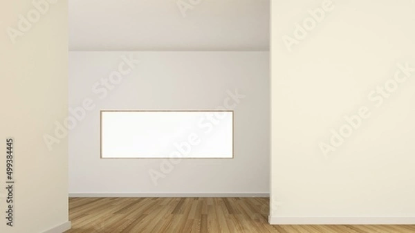 Fototapeta The interior minimal Empty space 3d rendering and  white view background	

