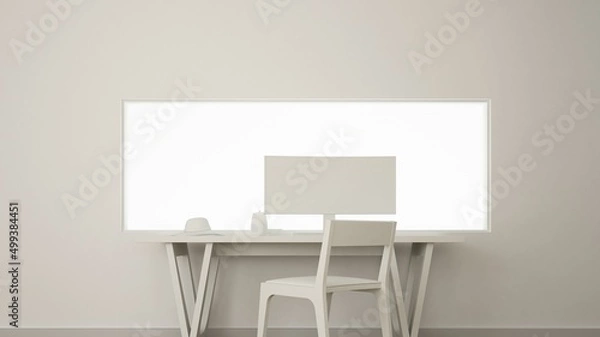 Fototapeta The interior  minimal and work space in condominium 	
