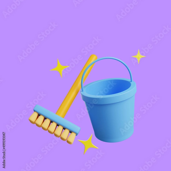 Fototapeta 3d render cleaning tools