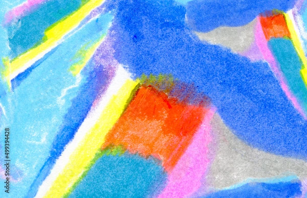 Obraz 夏をイメージした、爽やかでビビッドカラーの抽象的な模様の背景テクスチャー