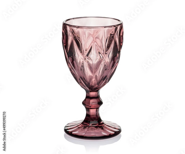 Obraz Empty colored glass, tumbler, shot glass for drinks isolated on white background. Ware for bar, restaurant, pub, cafe.