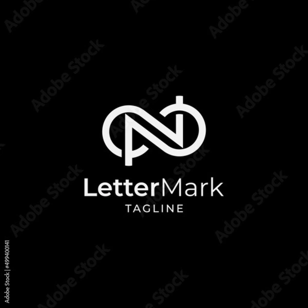 Fototapeta Letter N infinity logo icon design template elements 