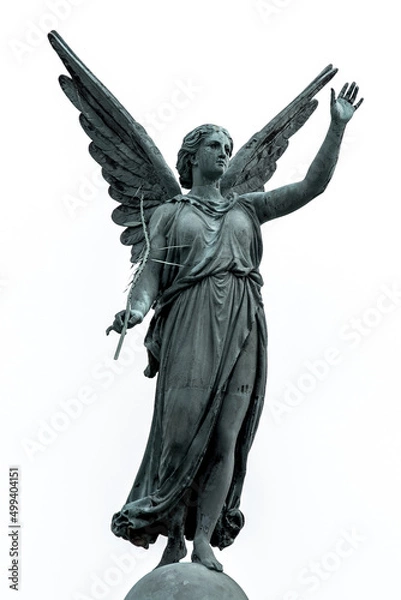 Obraz Abstract image of statue of ancient goddess Victoria (Nick) with palm branch in hand. The epitome of victory.