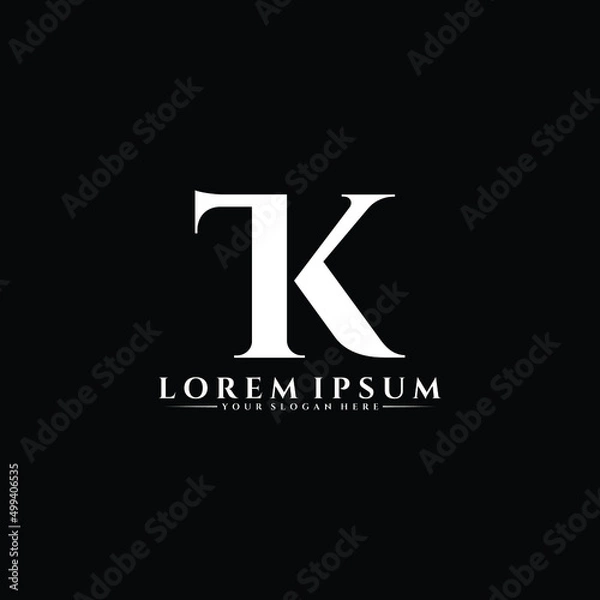 Fototapeta Letter TK luxury logo design vector