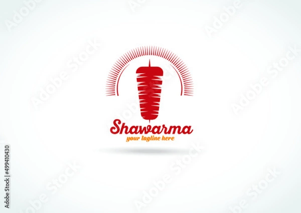 Fototapeta Set of doner kebab logo templates. creative labels for Turkish and Arabian fast food restaurant shawarma 