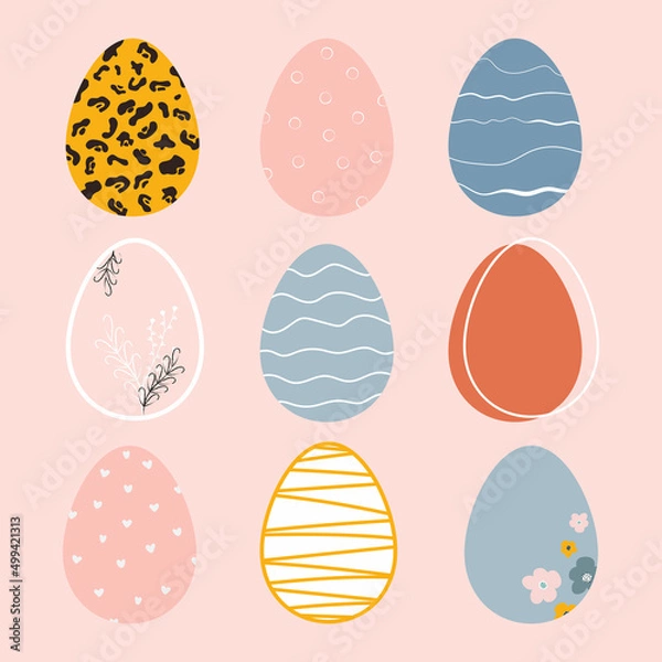Fototapeta Easter Patterns. Spring pattern for banners, posters, cover design templates, social media wallpaper and greeting cards. Easter Eggs.
