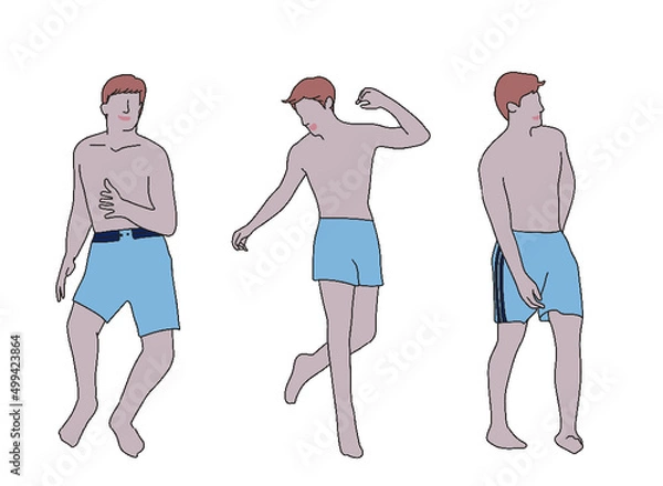 Obraz 수영 남자 춤추는 일러스트  아이콘 벡터 소스 디자인