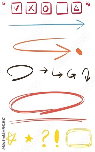 Obraz 손글씨 필기 표시 일러스트 아이콘 벡터 소스 디자인