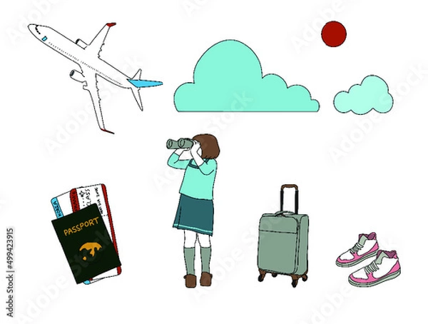 Obraz 여행 비행기 휴가 일러스트 아이콘 벡터 소스 디자인