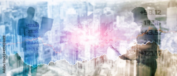 Fototapeta Financial growth graph. Concept of investing and analyzing a business