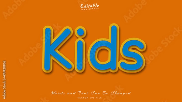 Obraz kids editable text effect, free font