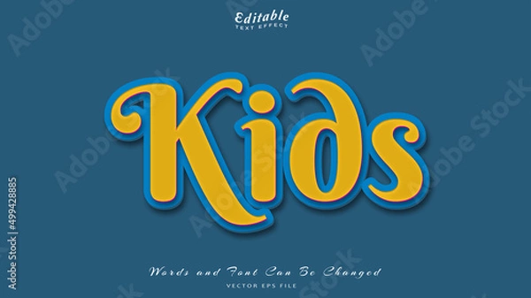 Obraz kids editable text effect, free font