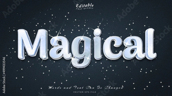 Obraz magical editable text effect with blue luxury background
